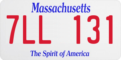 MA license plate 7LL131