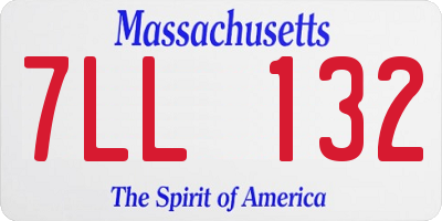 MA license plate 7LL132