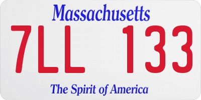 MA license plate 7LL133