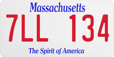 MA license plate 7LL134