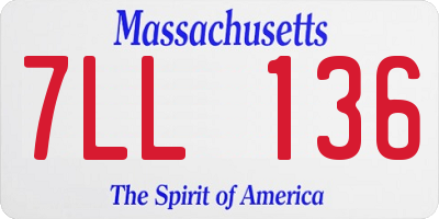 MA license plate 7LL136