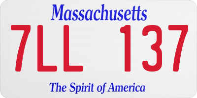 MA license plate 7LL137