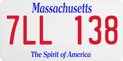 MA license plate 7LL138