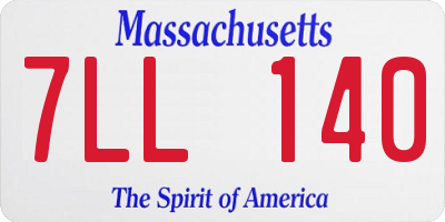 MA license plate 7LL140