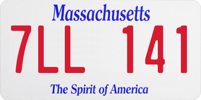 MA license plate 7LL141