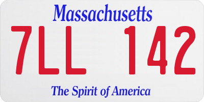 MA license plate 7LL142
