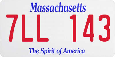 MA license plate 7LL143