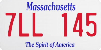 MA license plate 7LL145
