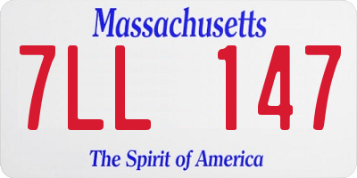 MA license plate 7LL147