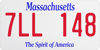 MA license plate 7LL148