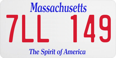 MA license plate 7LL149