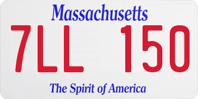 MA license plate 7LL150