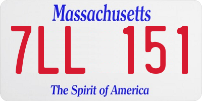 MA license plate 7LL151