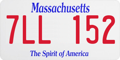 MA license plate 7LL152