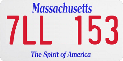 MA license plate 7LL153
