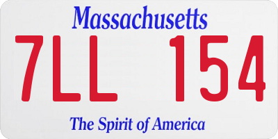 MA license plate 7LL154