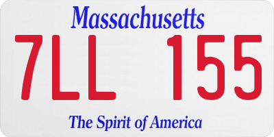 MA license plate 7LL155