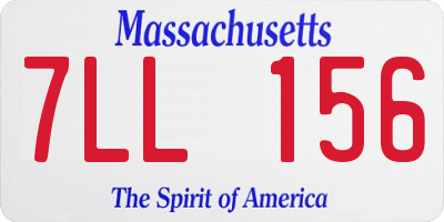 MA license plate 7LL156