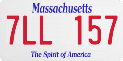 MA license plate 7LL157