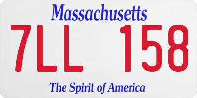 MA license plate 7LL158