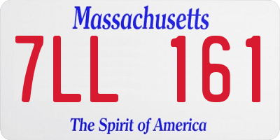 MA license plate 7LL161