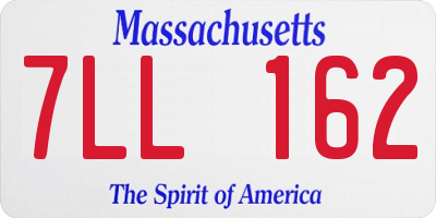 MA license plate 7LL162