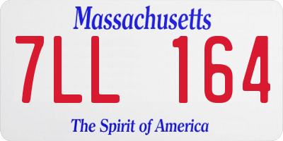 MA license plate 7LL164