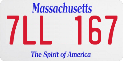 MA license plate 7LL167