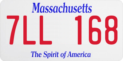 MA license plate 7LL168