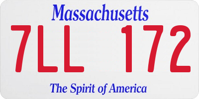 MA license plate 7LL172