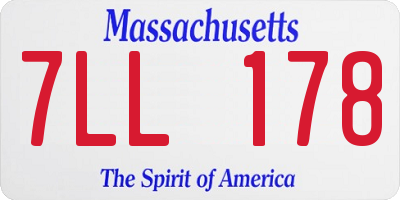 MA license plate 7LL178