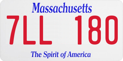 MA license plate 7LL180