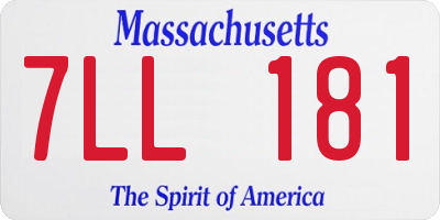 MA license plate 7LL181
