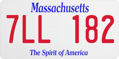 MA license plate 7LL182