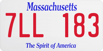 MA license plate 7LL183
