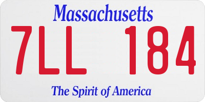 MA license plate 7LL184
