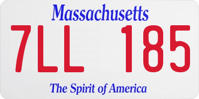 MA license plate 7LL185