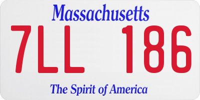 MA license plate 7LL186