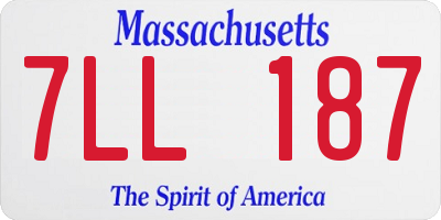MA license plate 7LL187