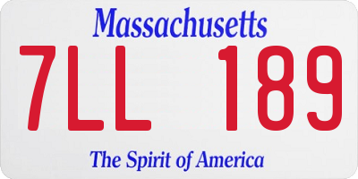 MA license plate 7LL189