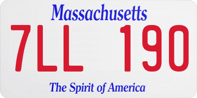 MA license plate 7LL190