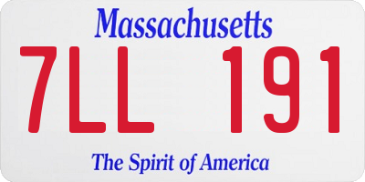 MA license plate 7LL191