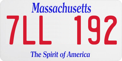 MA license plate 7LL192