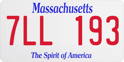 MA license plate 7LL193