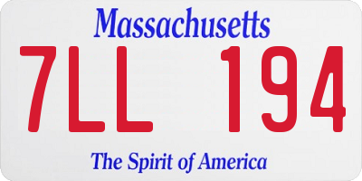 MA license plate 7LL194