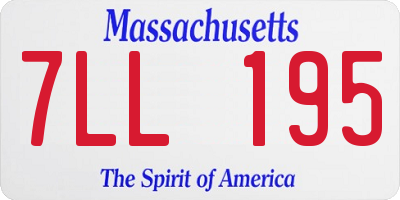 MA license plate 7LL195