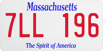 MA license plate 7LL196