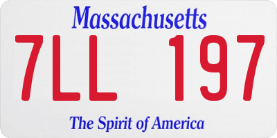 MA license plate 7LL197