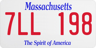 MA license plate 7LL198