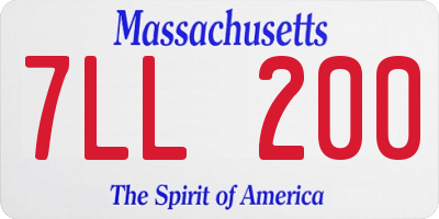 MA license plate 7LL200